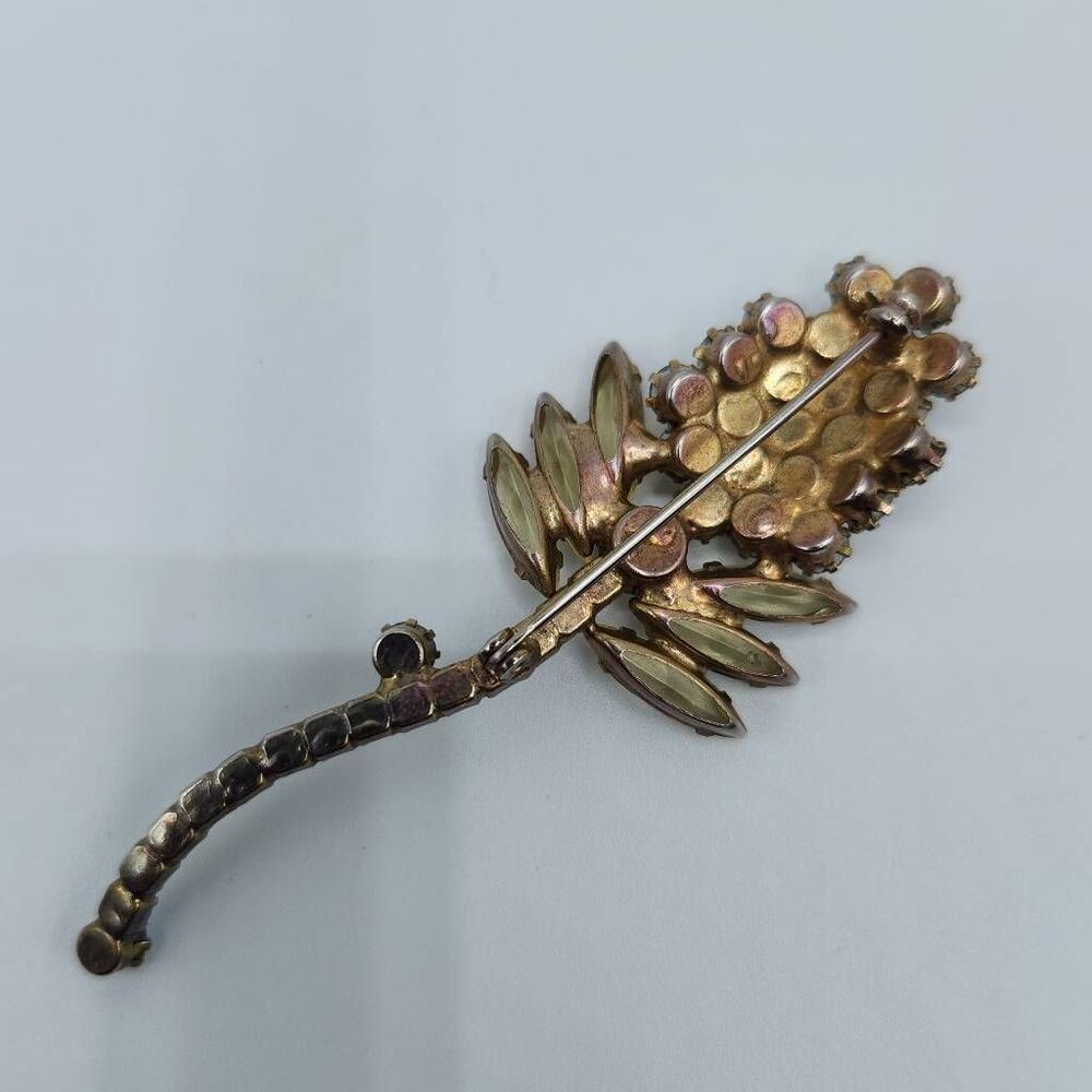 Vintage Unsigned Rhinestone AB Brooch - Picture 5 of 8